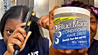 Straightening My Natural Hair With Blue Magic