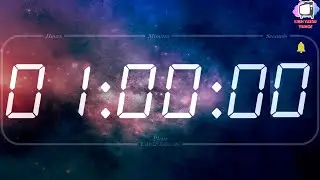 1 Hour Countdown Timer & Alarm   Space Themed Background