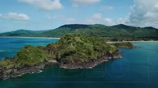 Drone Flying Towards a Beautiful Tropical Island | Stock Aerial Footage of Beautiful Islands | 4k