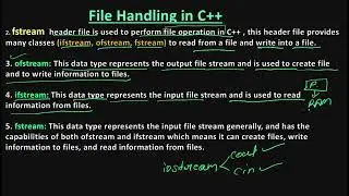 File handling in C++ | fstream, ifstream, ofstream  | Hindi-(Part-2)