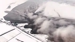 Frost smoke cloaks Yellow River after first snowfall in Shandong