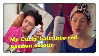 Curly hair into Red passion colour