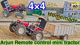 diy arjun 4wd mini tractor remote control very powerful with trolley