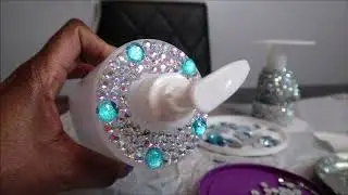 DIY RHINESTONE SOAP DISPENSER - HOW TO BLING YOUR BATH ROOM ACCESSORIES -GLAM SOAP DISPENSER