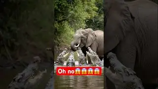 They thought the elephant was easy prey😱BIG mistake! #DreamScreenAI #elephantlovers #shorts #wild