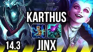 KARTHUS & Senna vs JINX & Milio (ADC) | 83% winrate, 8/4/13 | BR Master | 14.3
