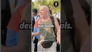 🤣 Funny Vegan Confronts Muslim | Mansur | Speakers Corner #shorts