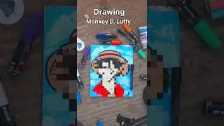 Drawing Monkey D. Luffy From (One Piece) With Posca Markers! #art #luffy #shorts