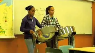 St Vincent students perform on the steel pans