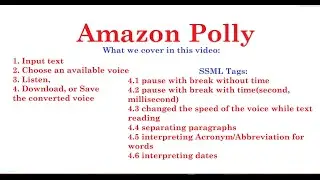 Amazon Polly, Convert Text to Voice or Speech