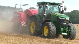 Giganten im Einsatz Stroh Bergung im ganz großen Still Pressen mit Quaderballenpresse und Strohballe