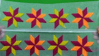 beautiful plastic canvas design| how to make plastic canvas design| hand fan design|@preetycraft2861