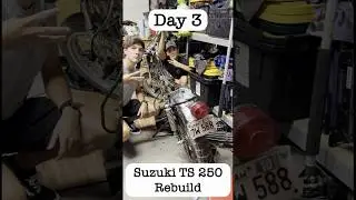 Day 3 of Rebuilding the Suzuki TS 250 #motorcycle #dirtbike #suzuki #restoration