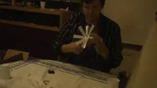 How to make a rubber band helicopter.
