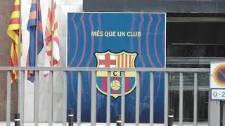 Media crews gather outside Barcelona offices after police raid stadium.  &ldquo;Barcagate&rdquo; Lionel Messi