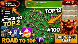 TOP 12 with 3 Days Left&hellip;INSANE day ATTACKING TOP 2 | FREE TH18 BASE LINK | Daily Ranked Attacks #100