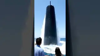 USS Submarine Surfaces DANGEROUSLY Close to Tour Boat#nuclearsubmarine  #submarine