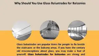 Why Should You Use Glass Balustrades for Balconies