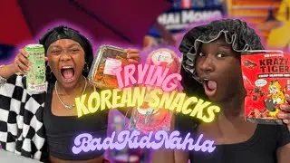 TRYING KOREAN SNACKS / Q&A WITH BADKIDNAHLA 🥡🍜🍣🔥