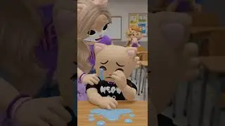 meow cat 🐱 comforted and stopped crying