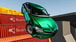 Will a Car Survive a Huge Stairs Drop In BeamNG.Drive Part 25