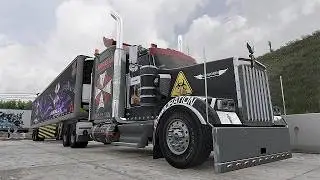 Kenworth W900 Umbrella corps Skin Mod｜Cat C16 800 Twin Turbo Straight pipe｜American truck simulator
