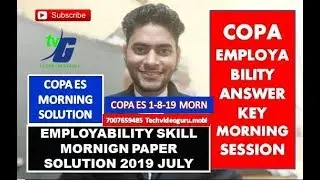 COPA ANSWER KEY EMPLOYABILITY SKILL  MORNING SESSION ANSWER KEY 1-8-19 COPA ES MORNING