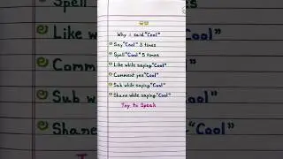 Why i said &ldquo; Cool &ldquo; #fun#art#writing#creative#song#trending#english#shorts