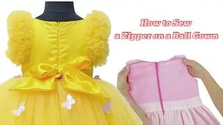 How to Sew a Zipper on a Ball Gown | Easy Step by Step Tutorial for Beginners #sewing #zipper #gown