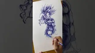 Gohan Pen Art By @skart1923 #sketch #pendrawing #shorts