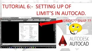 TUTORIAL 6 SETTING UP OF LIMITS,GRID' & SNAP IN AUTOCAD #AUTOCAD #SETTINGLIMITS #DRAWINGLIMITS