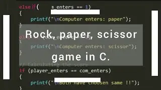 Rock, paper, scissor game | [C TUTORIAL]