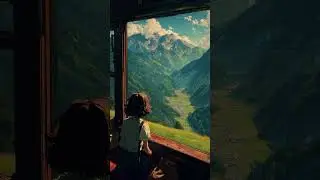 🚂 Watching Mountains from a Train | Animated Aesthetic Short 🏔️✨ #shorts #train #aesthetic