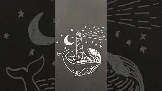 Light house Drawing / White line drawing on black paper/ #Shorts