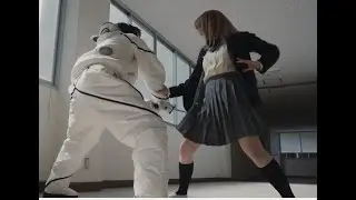 asian blonde High School girl fights Ninja.. newest ninja movie clip