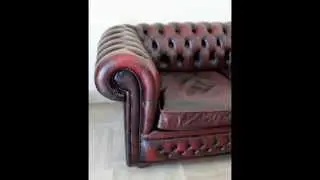 Divano Chester in pelle bordeaux