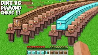 Why are THESE VILLAGERS CARRYING THAT LONG DIAMOND vs DIRT CHEST in Minecraft ? CHEST BATTLE !