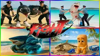 🐋 Killer Whale 😎👟 VS 🦈 Great White Shark 🩸🔥  Ultimate Beach Fight Animation #tileshopedmrush