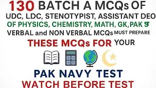 100+ MostRepeated MCQs with Answersfor Pak Navy Batch A 2026 | UDC, LDC, Assistant, Test Preparation