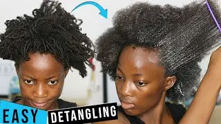 HOW TO DETANGLE 4C NATURAL HAIR AFTER WASH AND GO | HOW TO DETANGLE SHORT 4C NATURAL HAIR