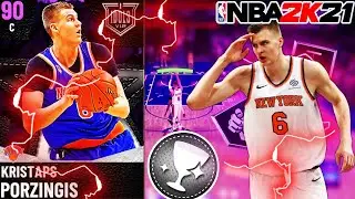 AMETHYST KRISTAPS PORZINGIS GAMEPLAY NBA 2K21 MYTEAM STATS AND BADGES! BEST STRETCH BIG!