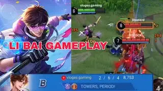 LI BAI GAMEPLAY | 2 KILLS | 6 DEADS | 4 TEAMWORK | NORMAL MATCH | HONOR OF KINGS 