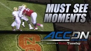 NC State's T.Y. McGill Lays Out BC Running Back | ACC Must See Moment