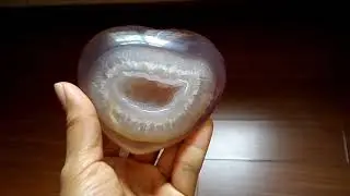 Natural Big Hollow Agate Druse Stone Heart