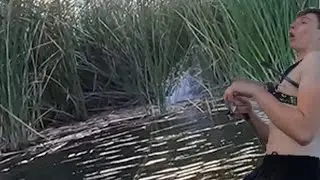 I got the biggest bass blow up of my entire life #giantbass #bassfish #fish #giant #freshwaterfish