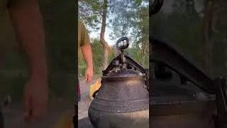 Goose in an Afghan cauldron on a fire #shorts #shortsfeed