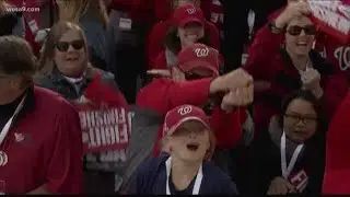 Nats fans do the Baby Shark dance at the Nationals World Series Championship Parade