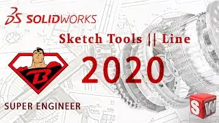 3)Sketch Tool || Lines || SOLIDWORKS 2020 || عربى