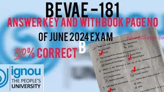 Ignou BEVAE 181 answer key with Page no for June 2024||exam date 6july 2024|| Environmental studies