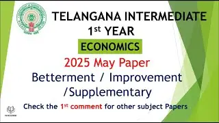 TS Inter 1st Year Economics 2025 May Question Paper Betterment Improvement Supply paper Telangana TG